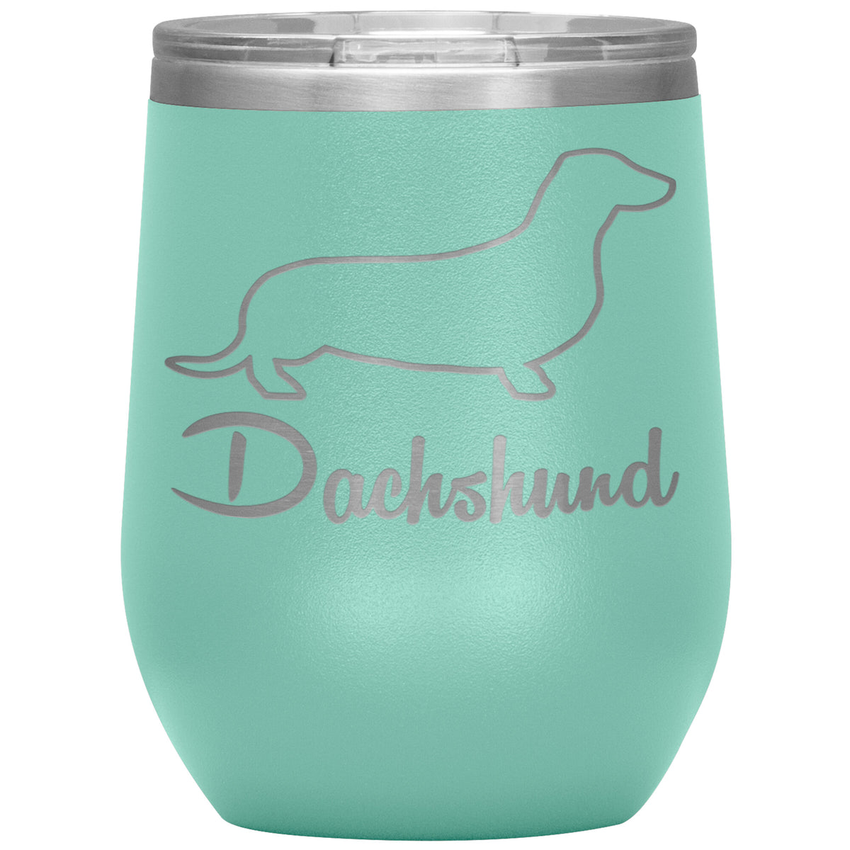 Dachshund Dog Outlined Silhouette 12oz Wine Insulated Tumbler