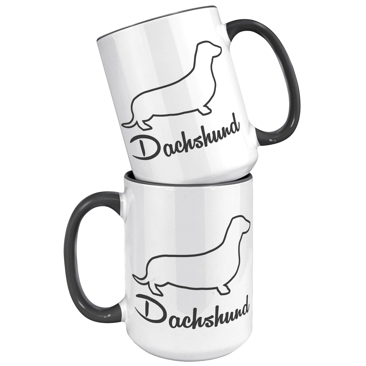Dachshund Dog Outlined Silhouette 15oz Accent Mug