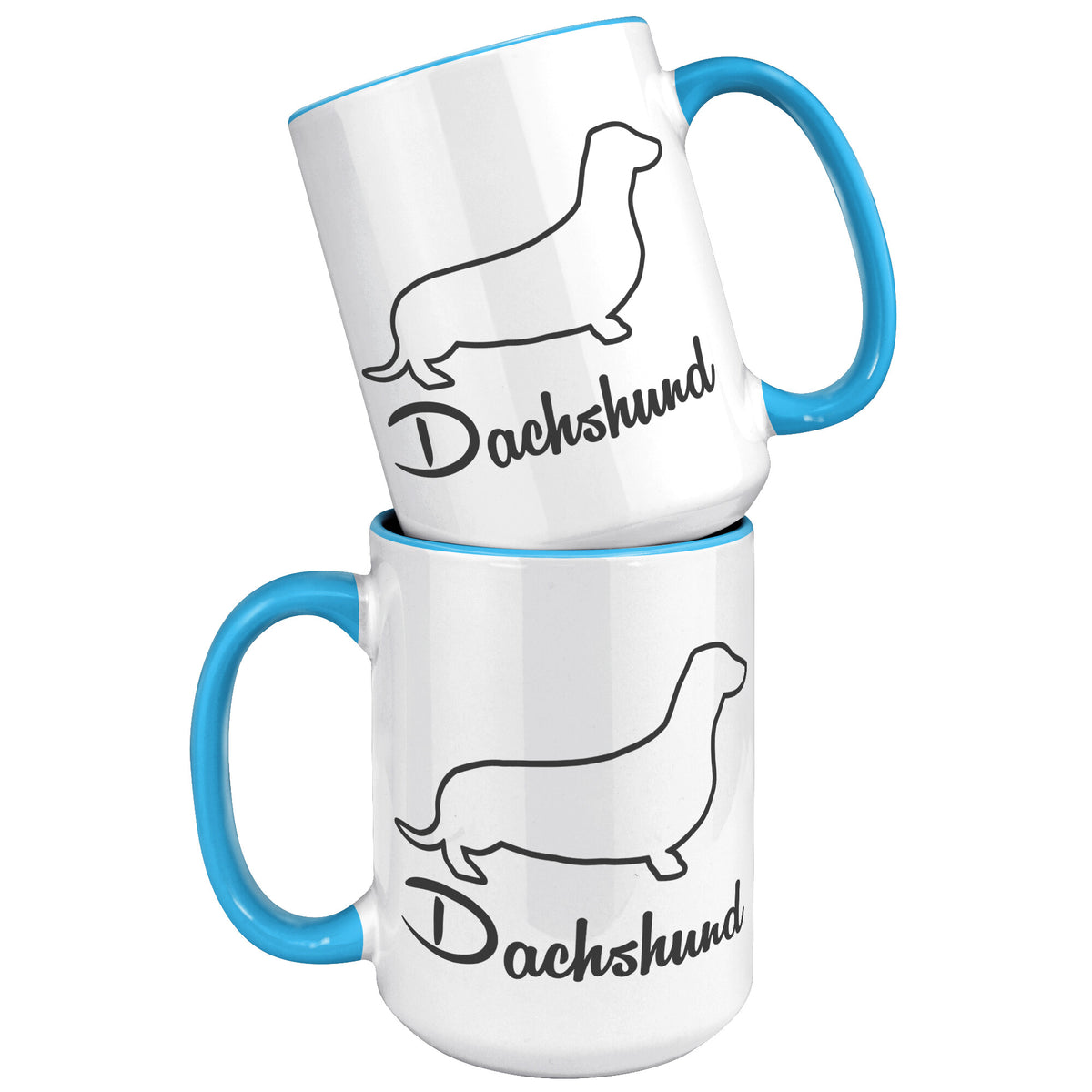 Dachshund Dog Outlined Silhouette 15oz Accent Mug