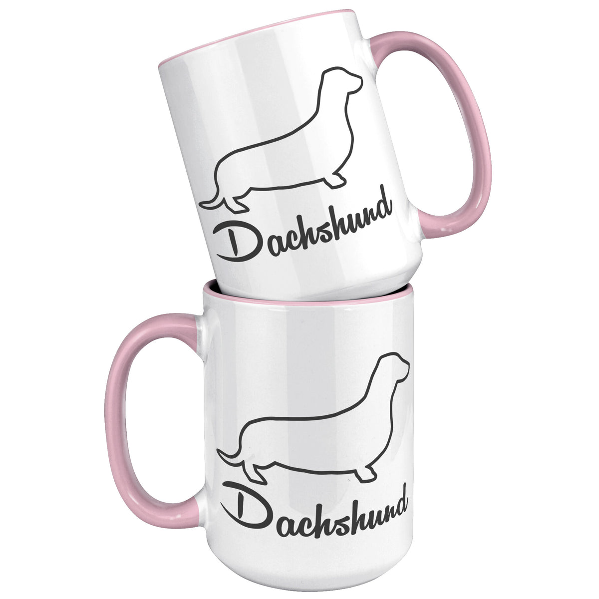 Dachshund Dog Outlined Silhouette 15oz Accent Mug