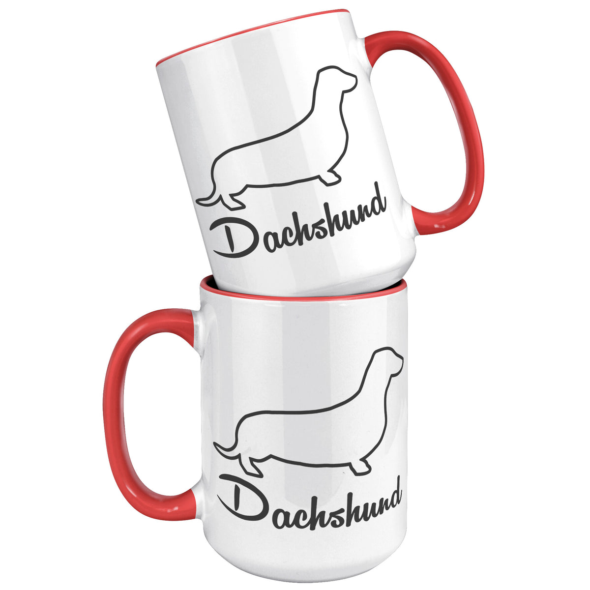 Dachshund Dog Outlined Silhouette 15oz Accent Mug