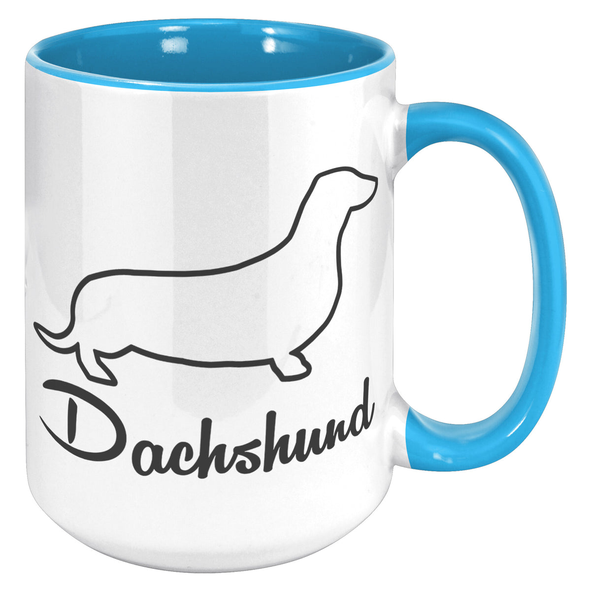 Dachshund Dog Outlined Silhouette 15oz Accent Mug