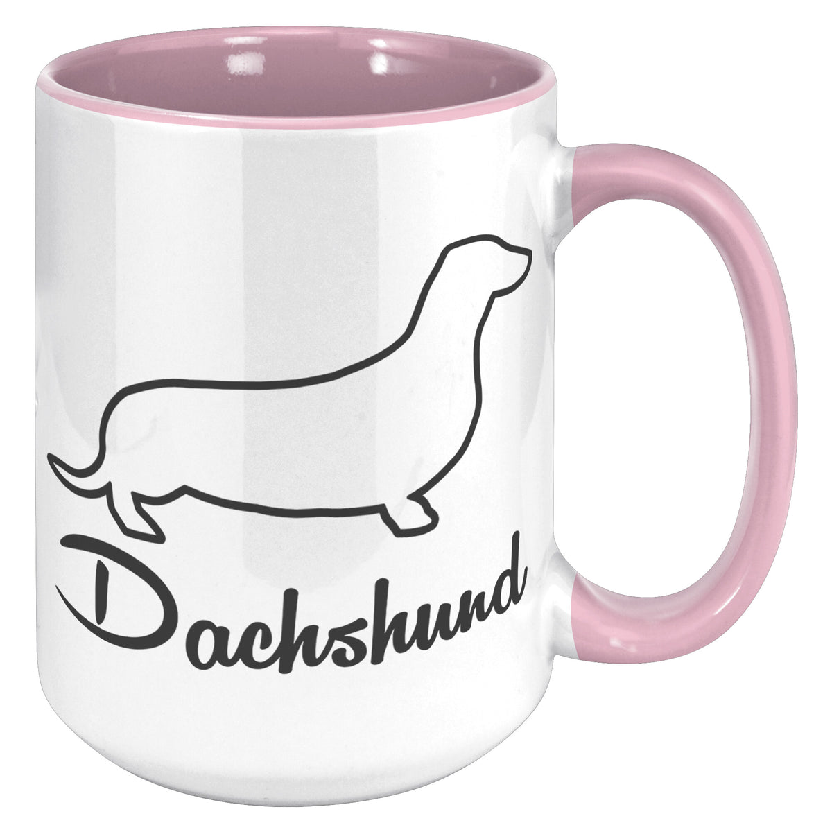 Dachshund Dog Outlined Silhouette 15oz Accent Mug