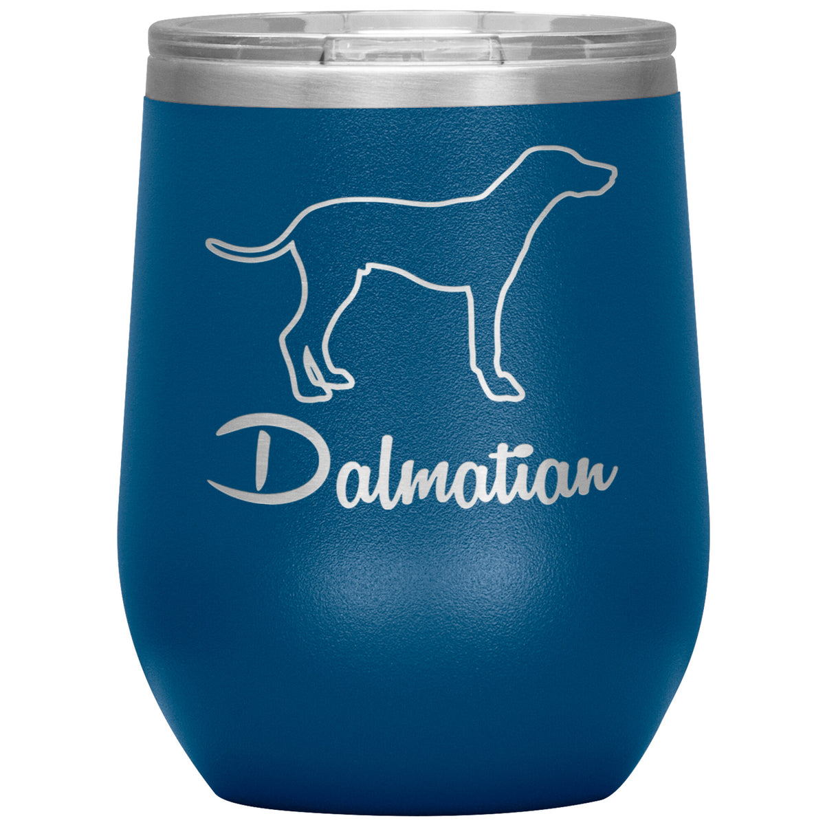 Dalmatian Dog Outlined Silhouette 12oz Wine Insulated Tumbler