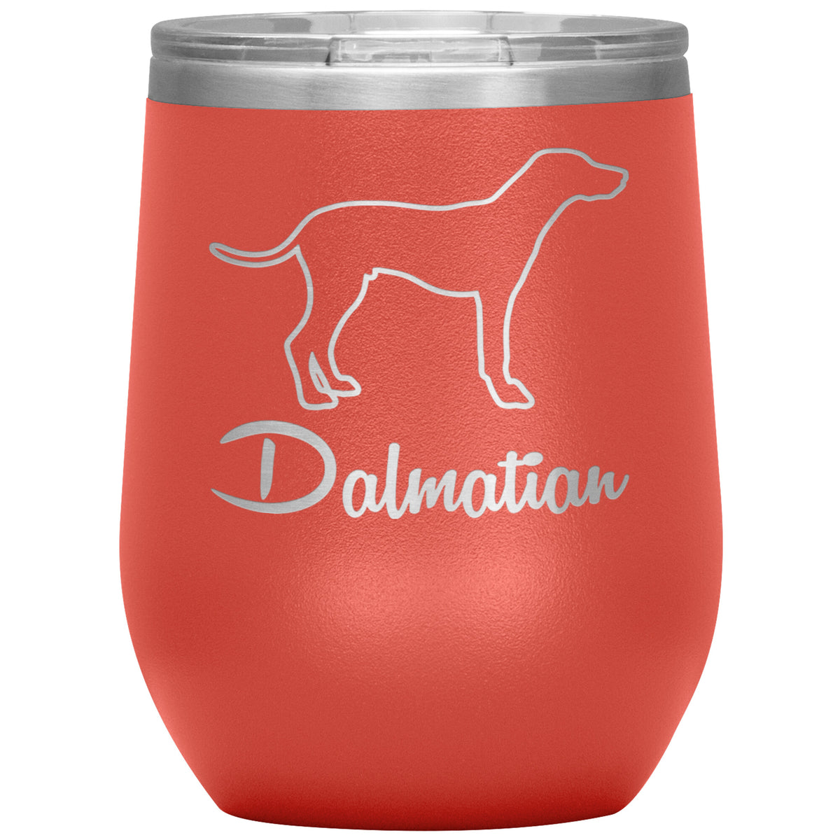 Dalmatian Dog Outlined Silhouette 12oz Wine Insulated Tumbler