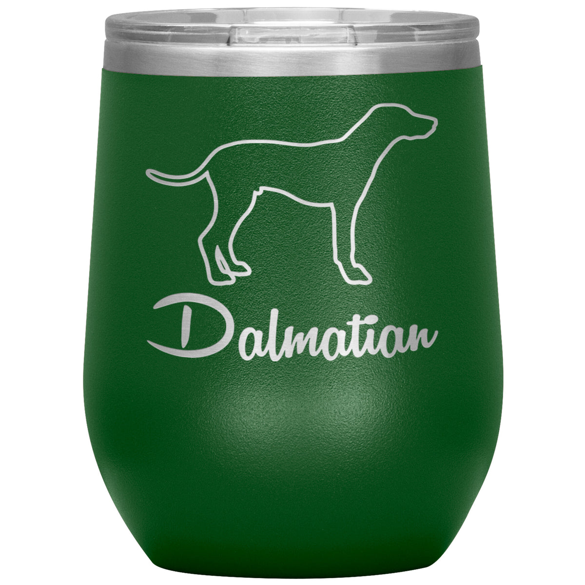 Dalmatian Dog Outlined Silhouette 12oz Wine Insulated Tumbler