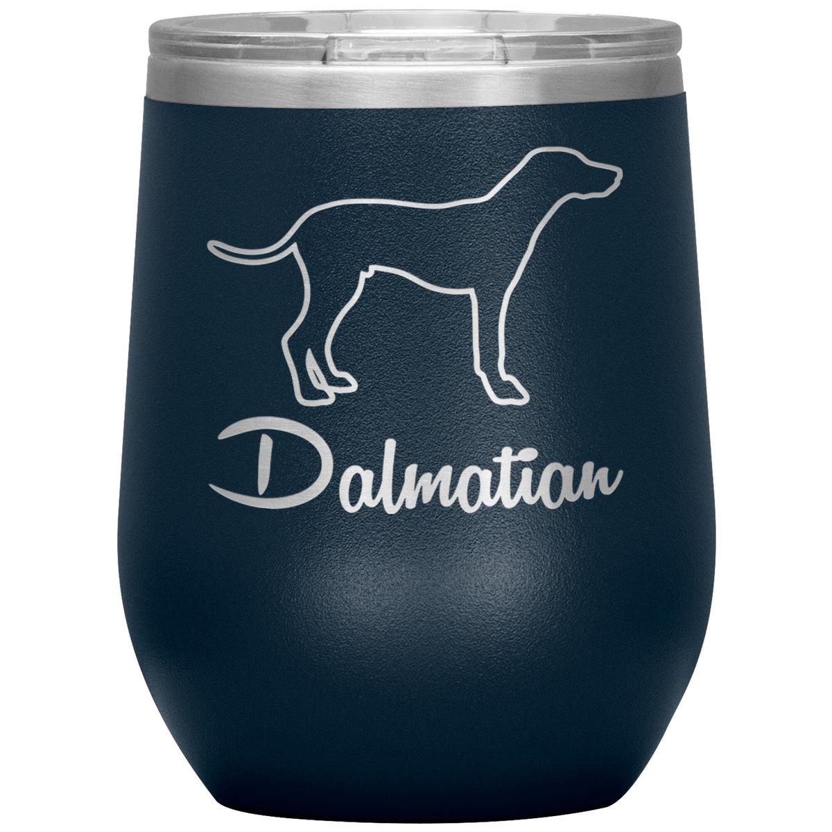 Dalmatian Dog Outlined Silhouette 12oz Wine Insulated Tumbler