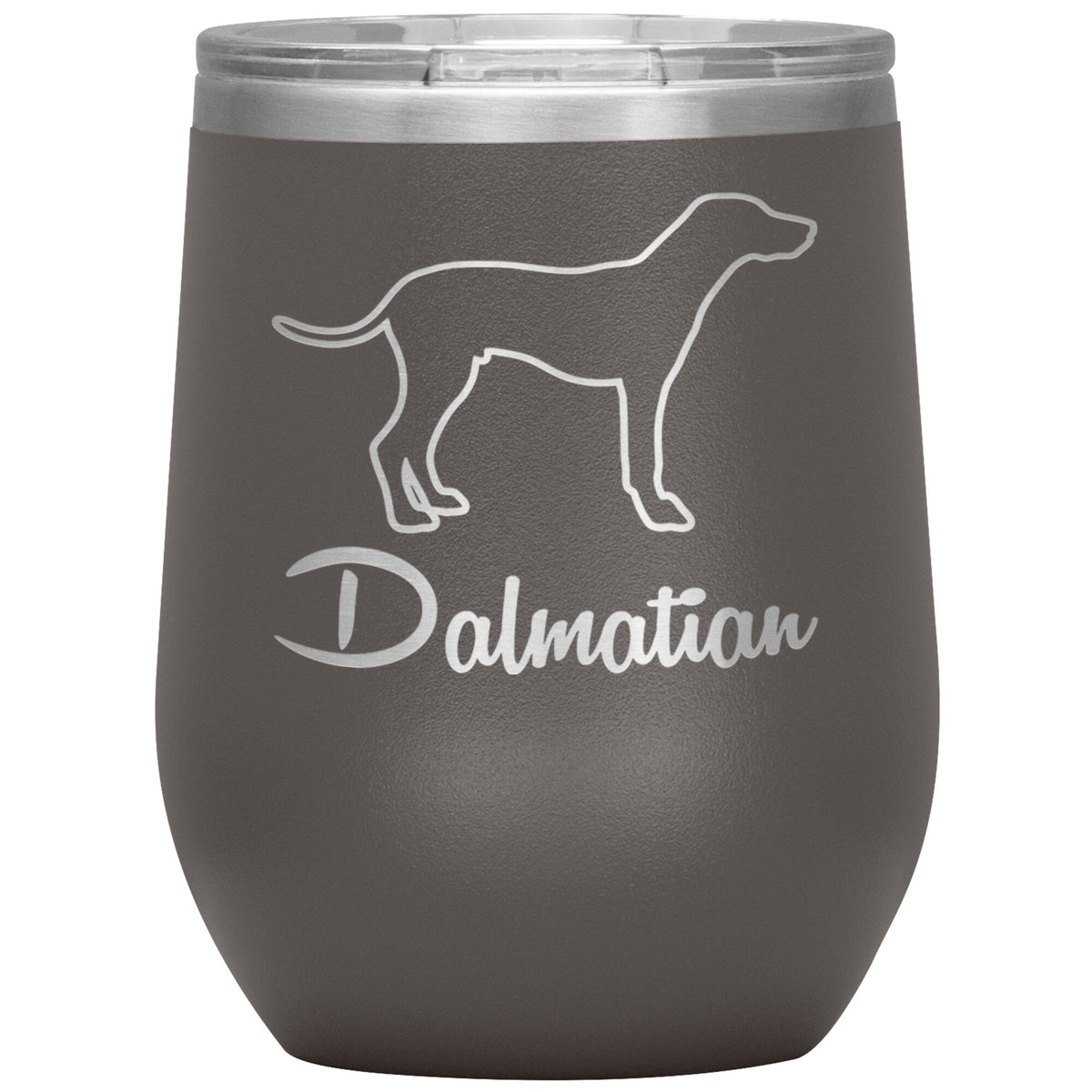 Dalmatian Dog Outlined Silhouette 12oz Wine Insulated Tumbler