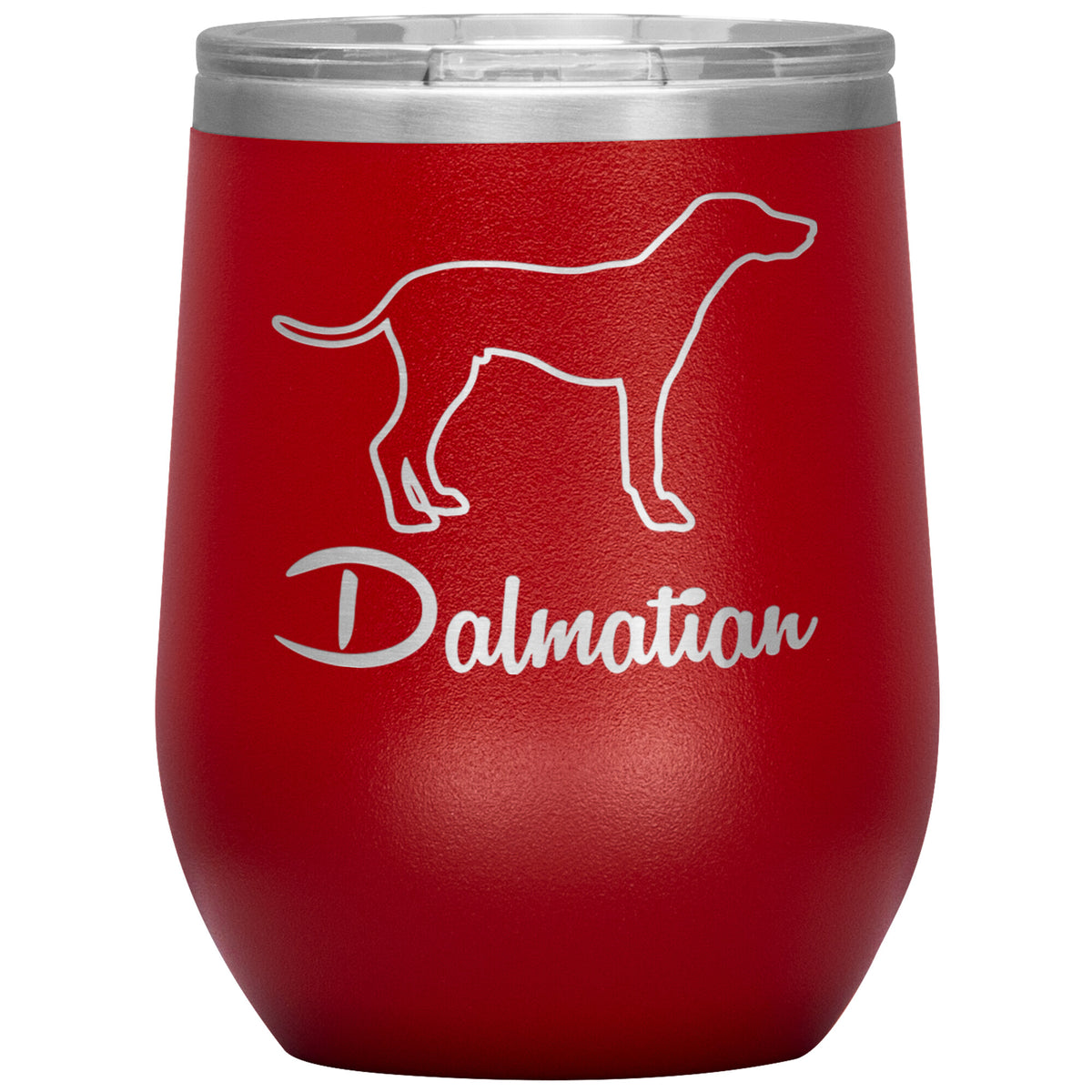 Dalmatian Dog Outlined Silhouette 12oz Wine Insulated Tumbler
