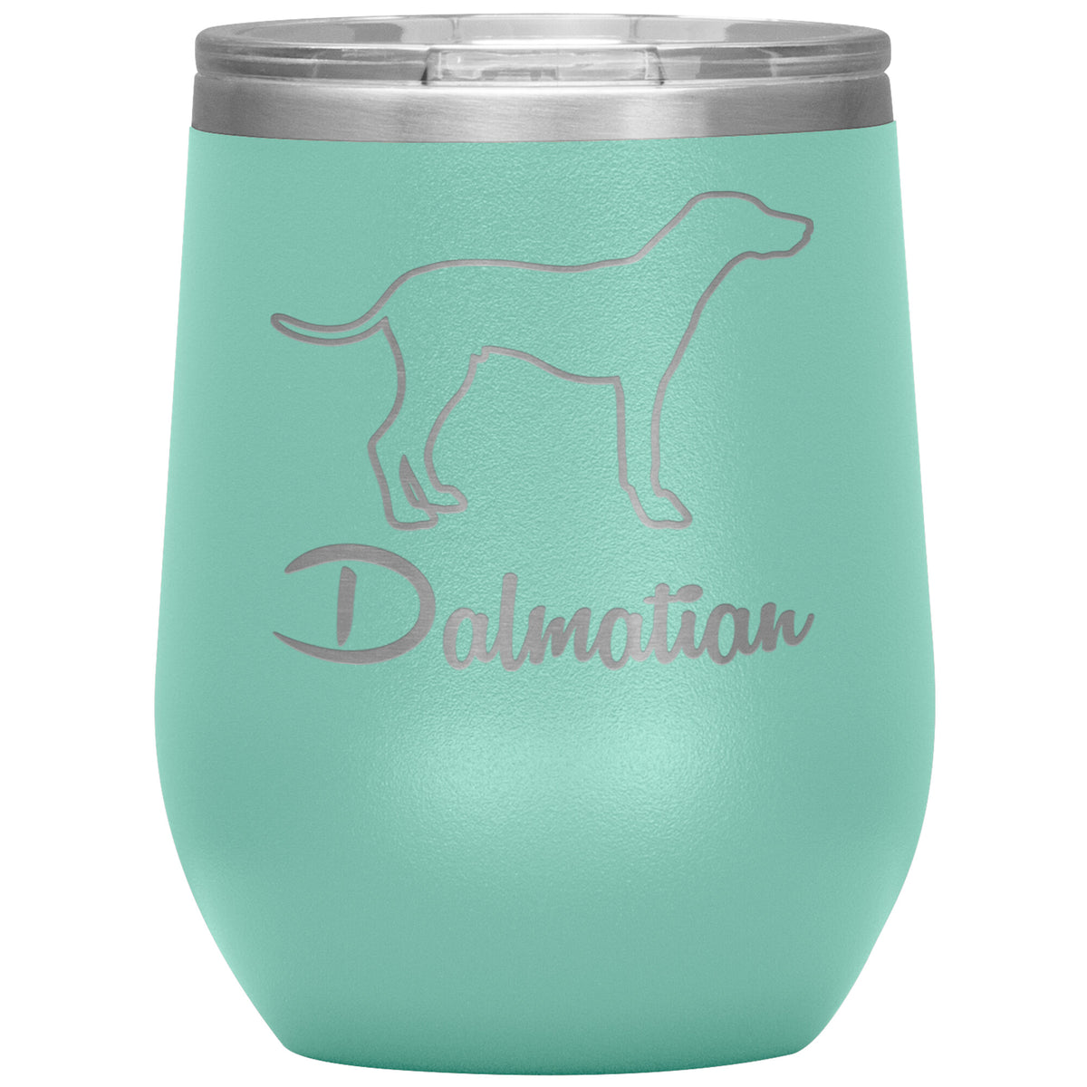 Dalmatian Dog Outlined Silhouette 12oz Wine Insulated Tumbler