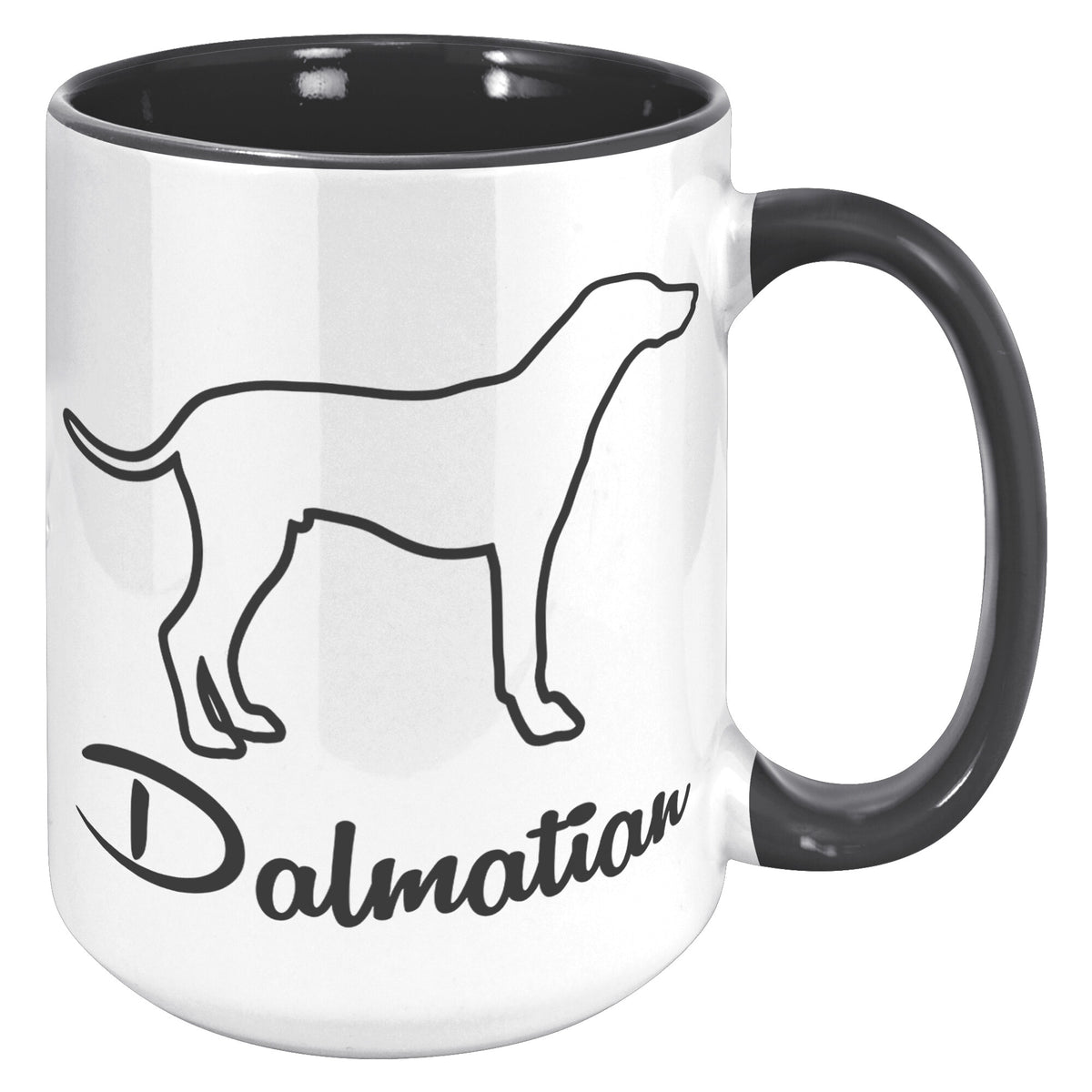 Dalmatian Dog Outlined Silhouette 15oz Accent Mug
