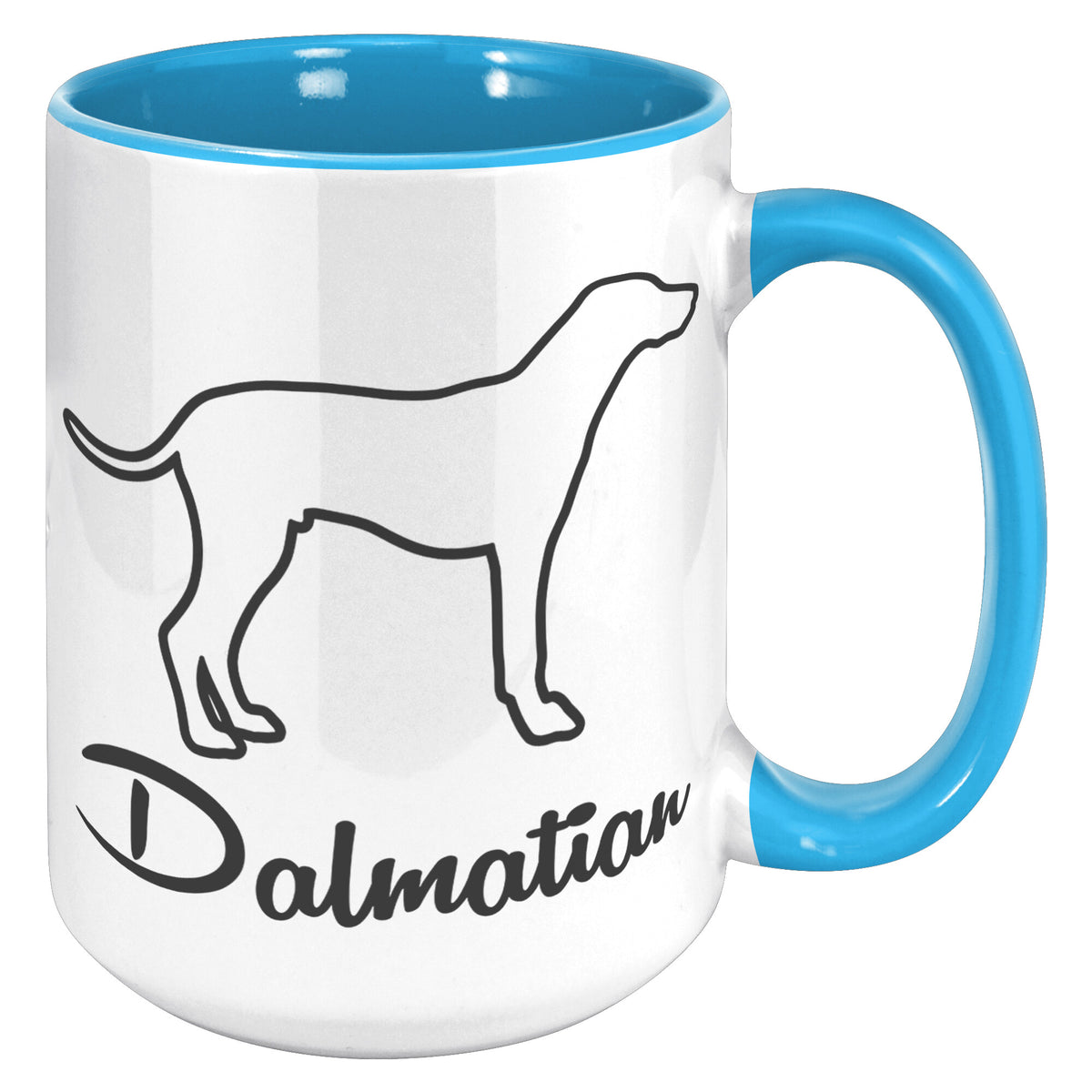 Dalmatian Dog Outlined Silhouette 15oz Accent Mug