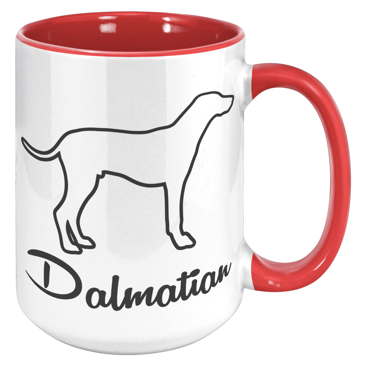 Dalmatian Dog Outlined Silhouette 15oz Accent Mug