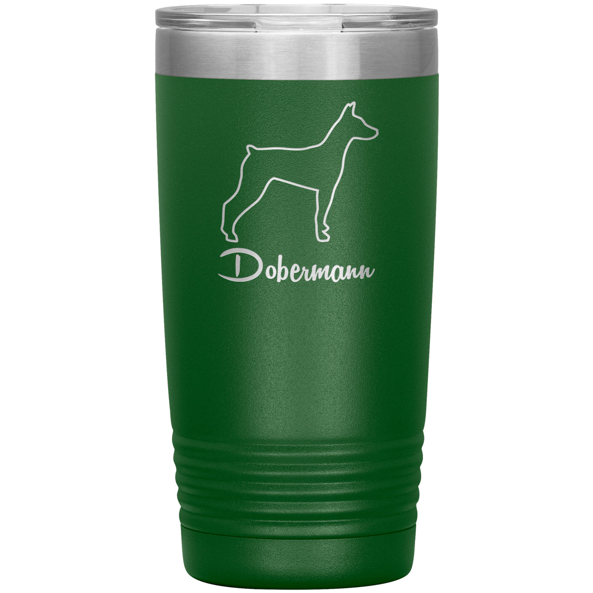 Dobermann Dog Outlined Silhouette 20oz Insulated Tumbler