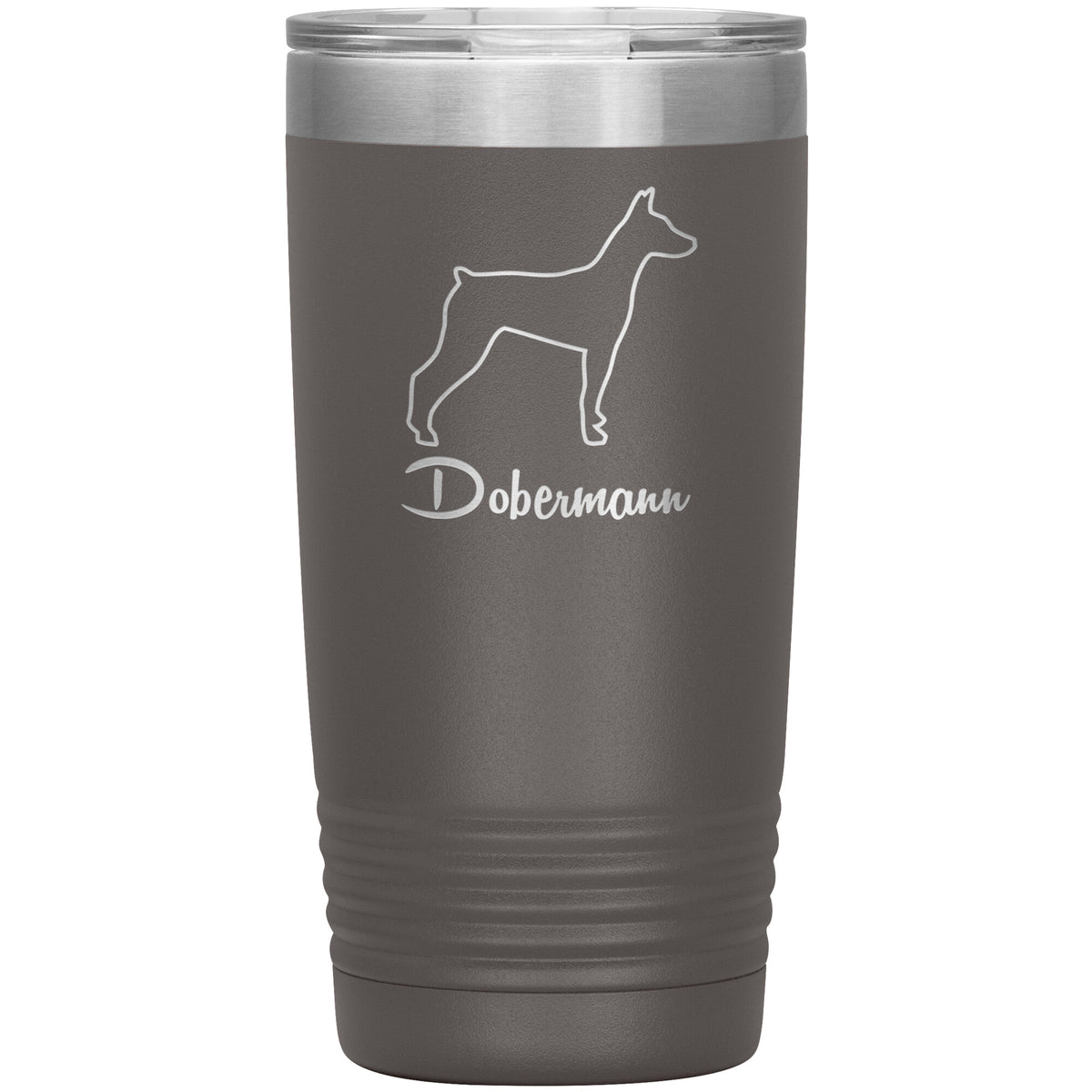 Dobermann Dog Outlined Silhouette 20oz Insulated Tumbler