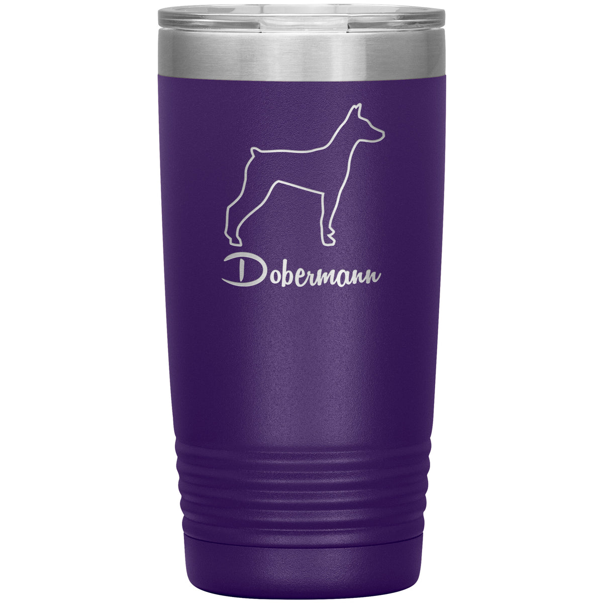 Dobermann Dog Outlined Silhouette 20oz Insulated Tumbler