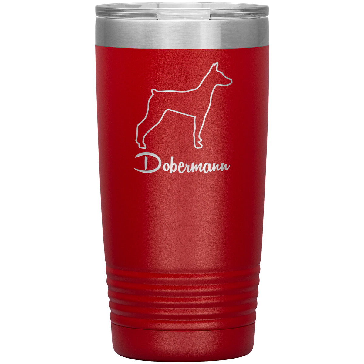 Dobermann Dog Outlined Silhouette 20oz Insulated Tumbler