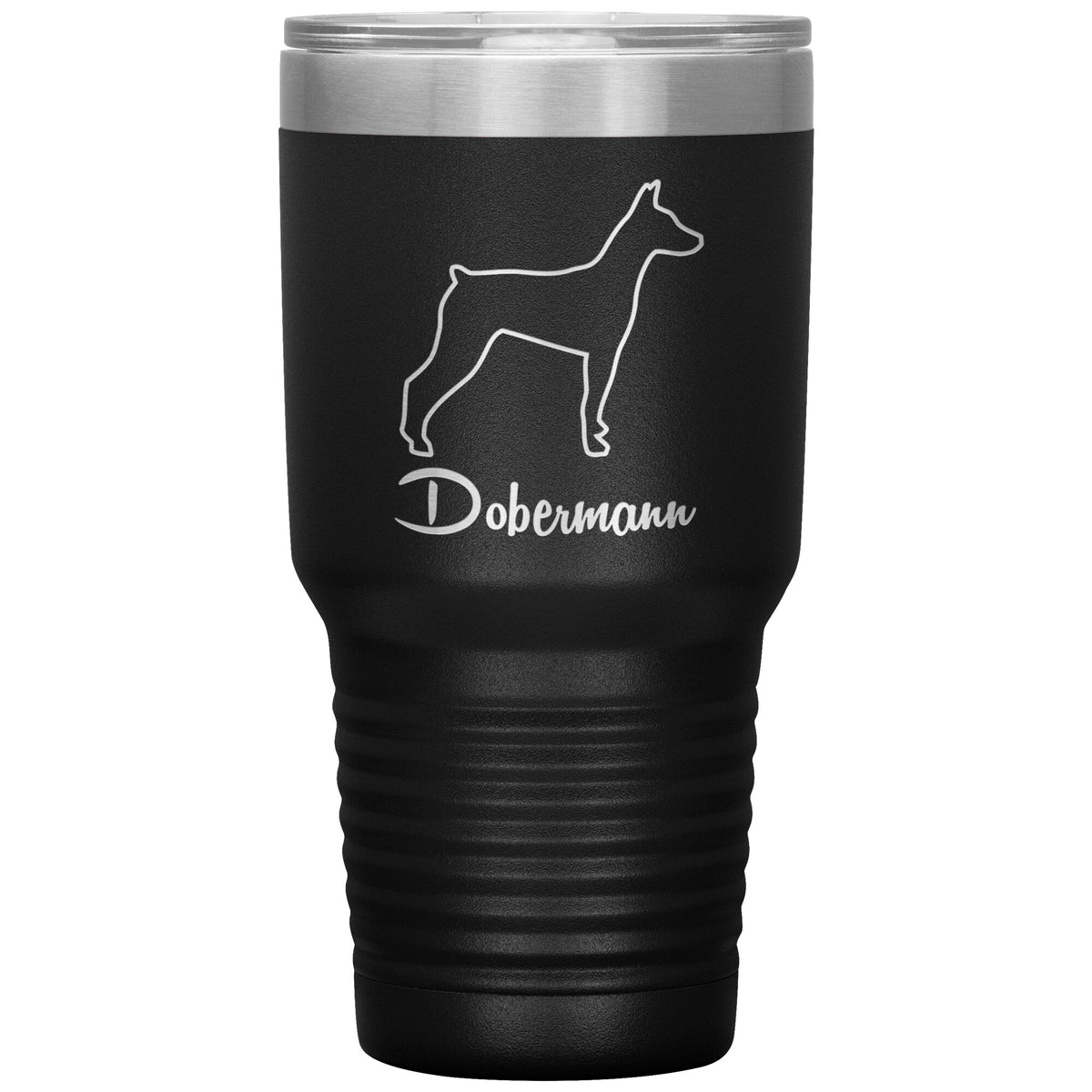Dobermann Dog Outlined Silhouette 30oz Insulated Tumbler