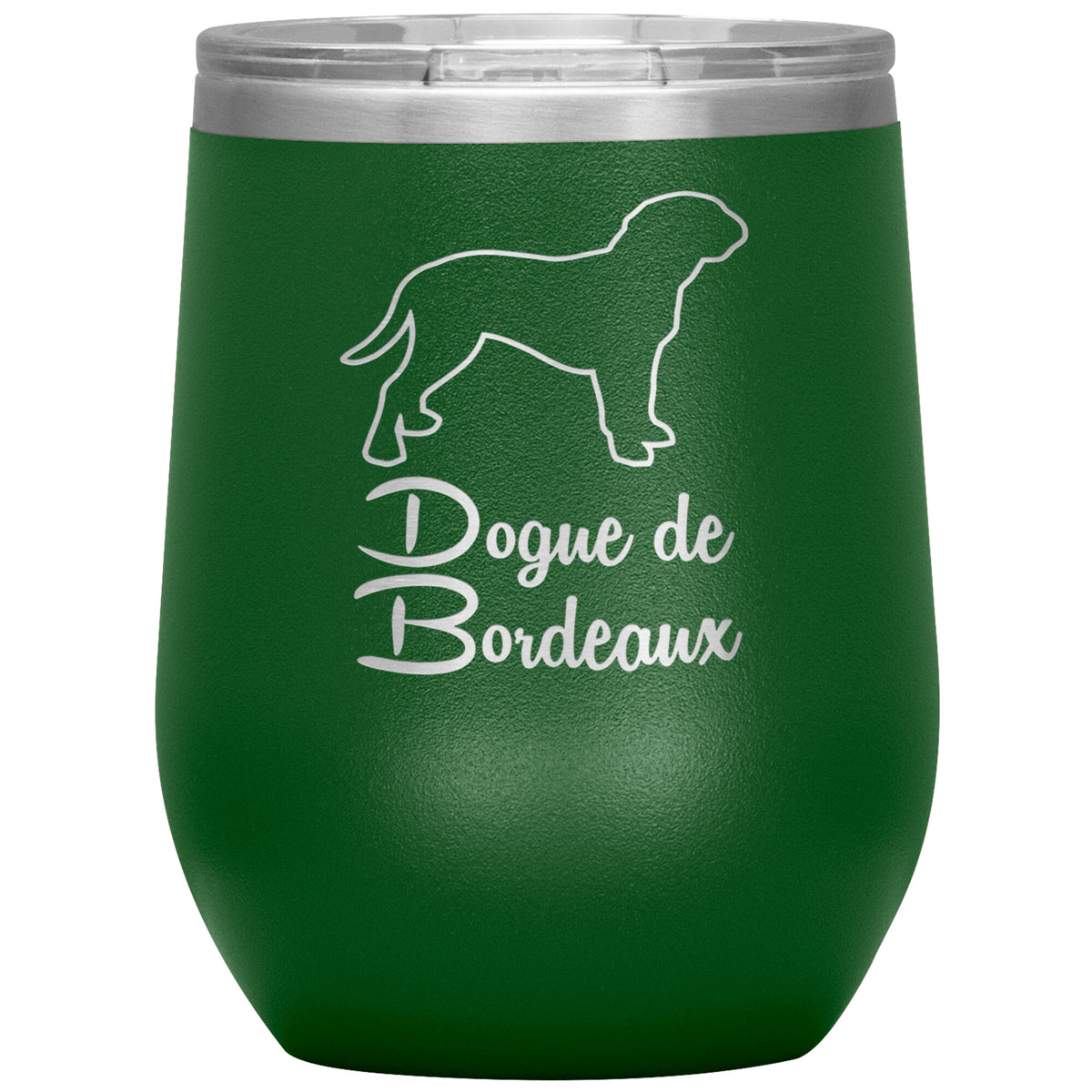 Dogue de Bordeaux Dog Outlined Silhouette 12oz Wine Insulated Tumbler