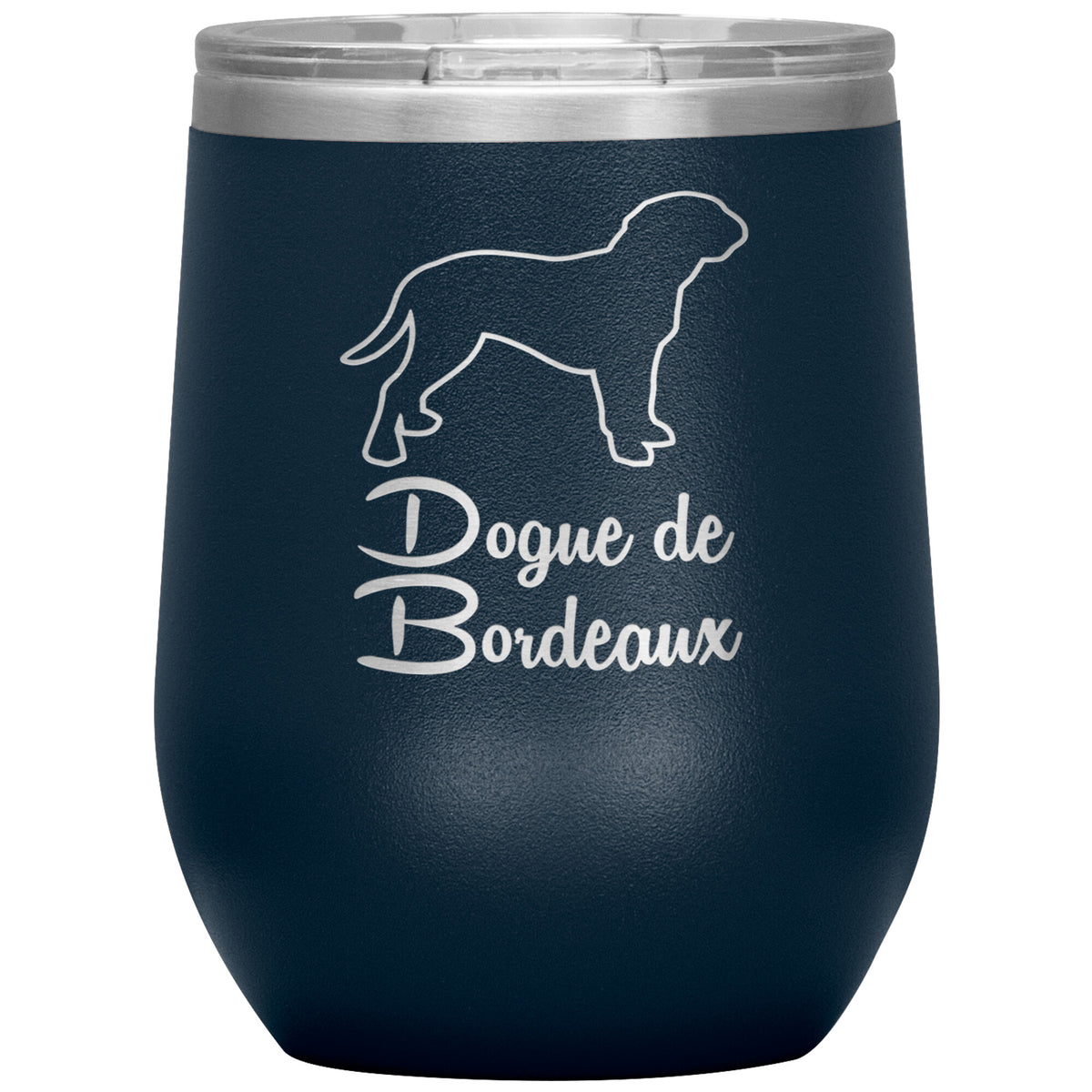 Dogue de Bordeaux Dog Outlined Silhouette 12oz Wine Insulated Tumbler