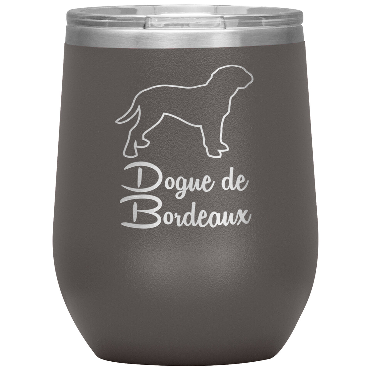 Dogue de Bordeaux Dog Outlined Silhouette 12oz Wine Insulated Tumbler
