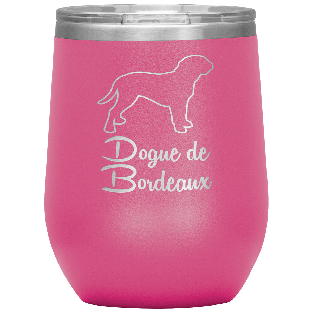 Dogue de Bordeaux Dog Outlined Silhouette 12oz Wine Insulated Tumbler