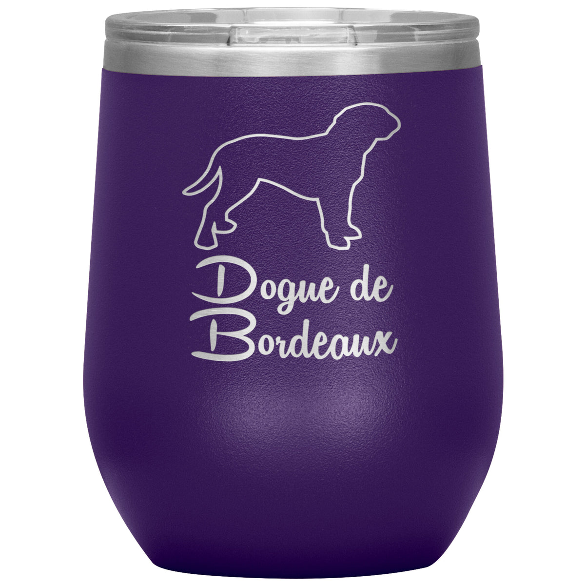 Dogue de Bordeaux Dog Outlined Silhouette 12oz Wine Insulated Tumbler