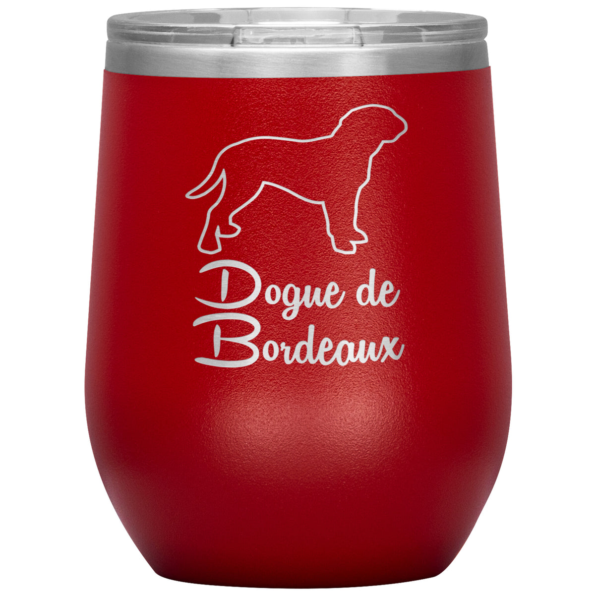 Dogue de Bordeaux Dog Outlined Silhouette 12oz Wine Insulated Tumbler