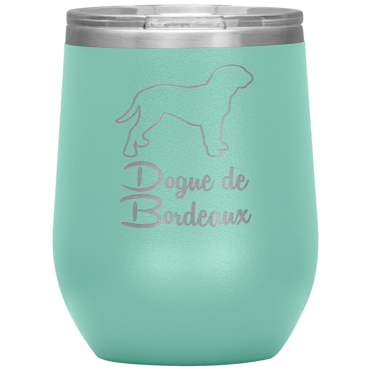 Dogue de Bordeaux Dog Outlined Silhouette 12oz Wine Insulated Tumbler