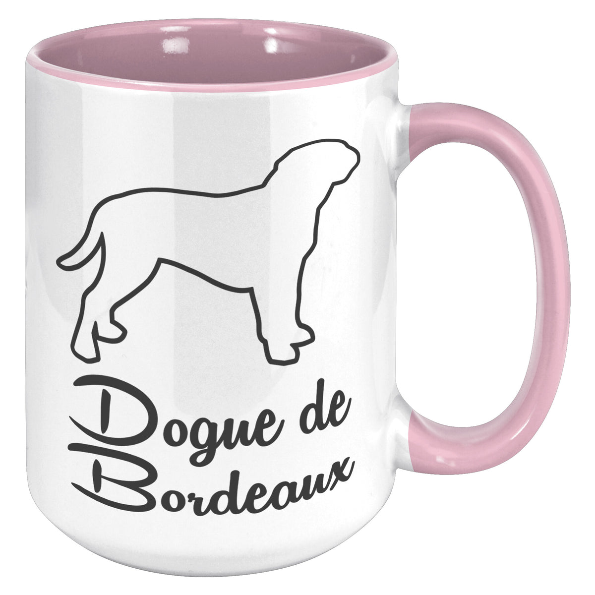 Dogue de Bordeaux Dog Outlined Silhouette 15oz Accent Mug