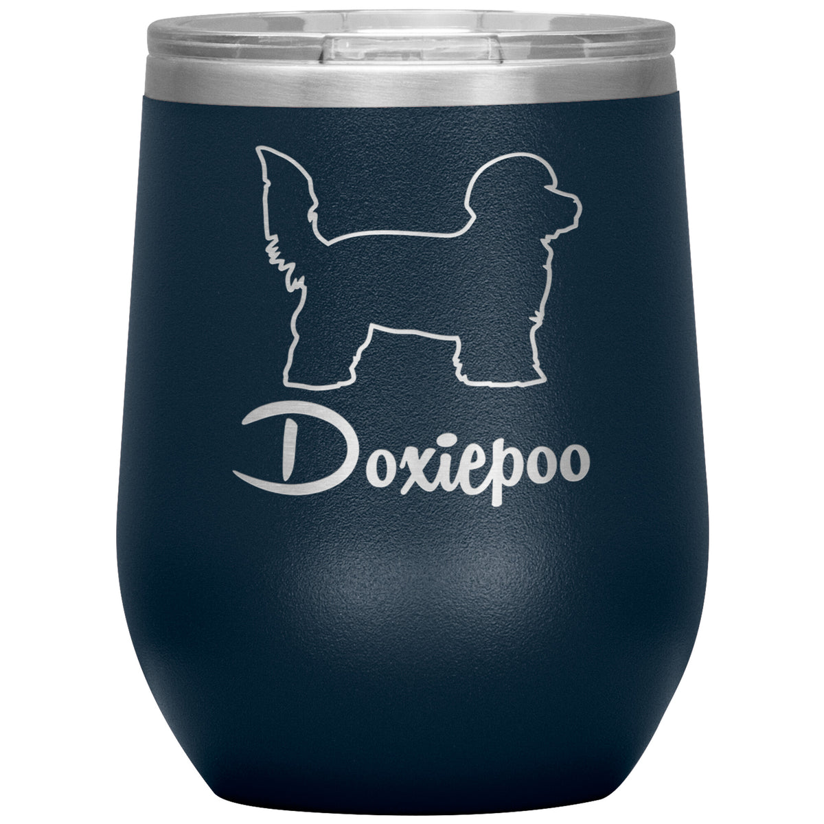 Doxiepoo Dog Outlined Silhouette 12oz Wine Insulated Tumbler