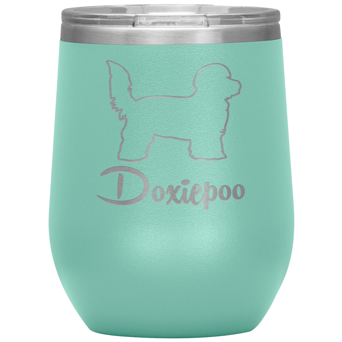 Doxiepoo Dog Outlined Silhouette 12oz Wine Insulated Tumbler