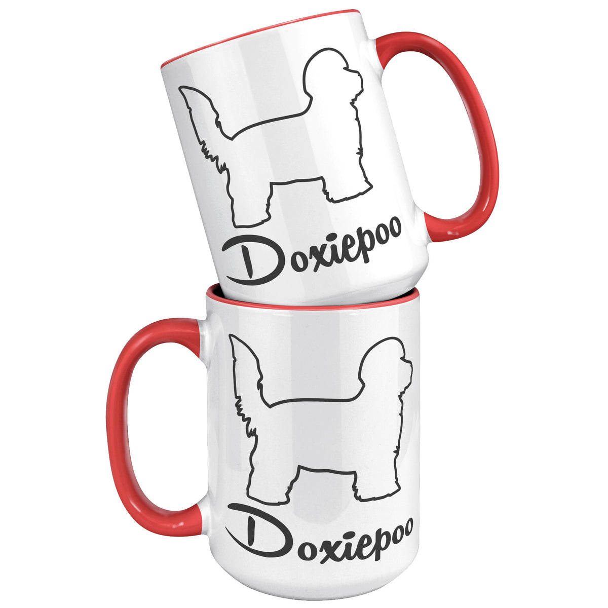 Doxiepoo Dog Outlined Silhouette 15oz Accent Mug