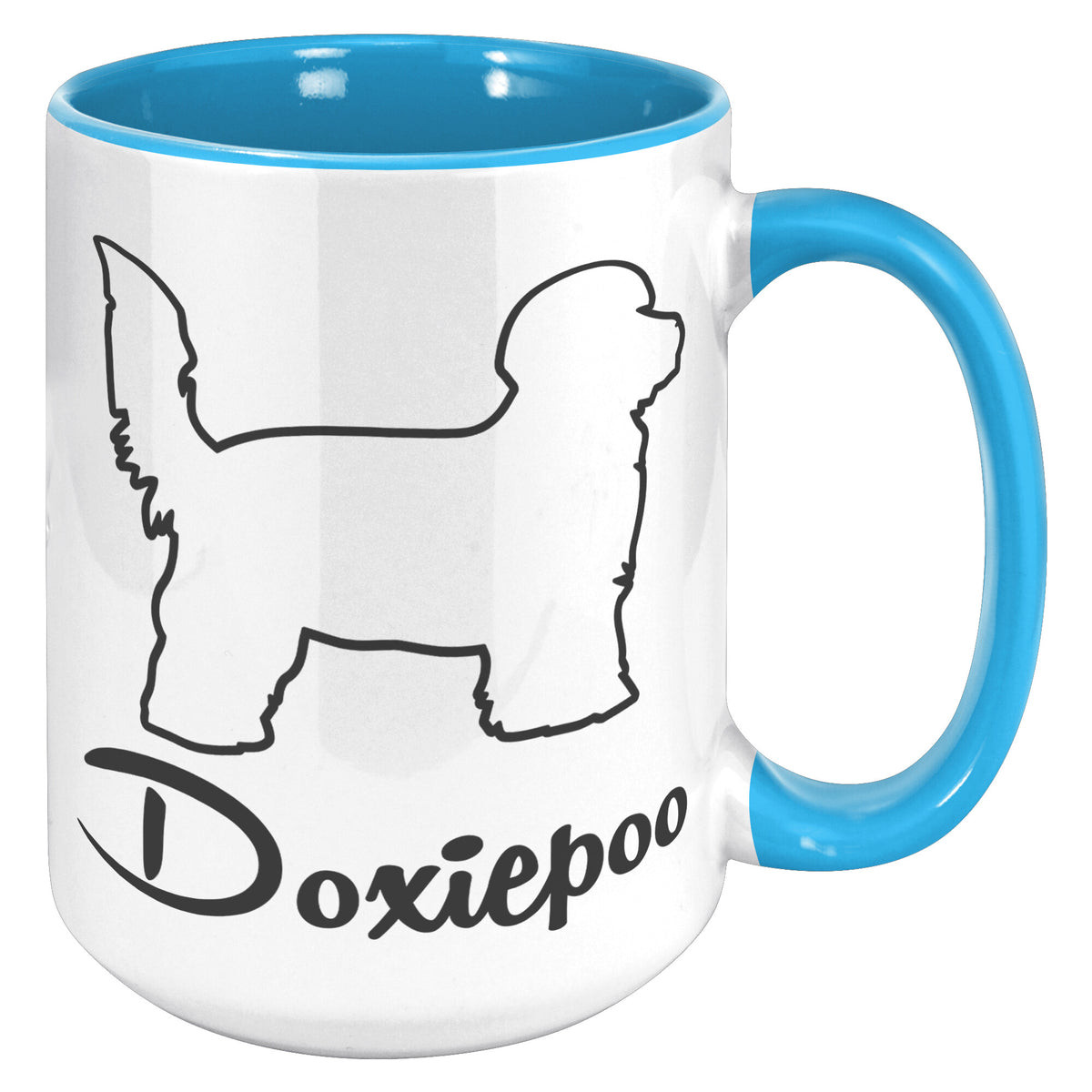 Doxiepoo Dog Outlined Silhouette 15oz Accent Mug