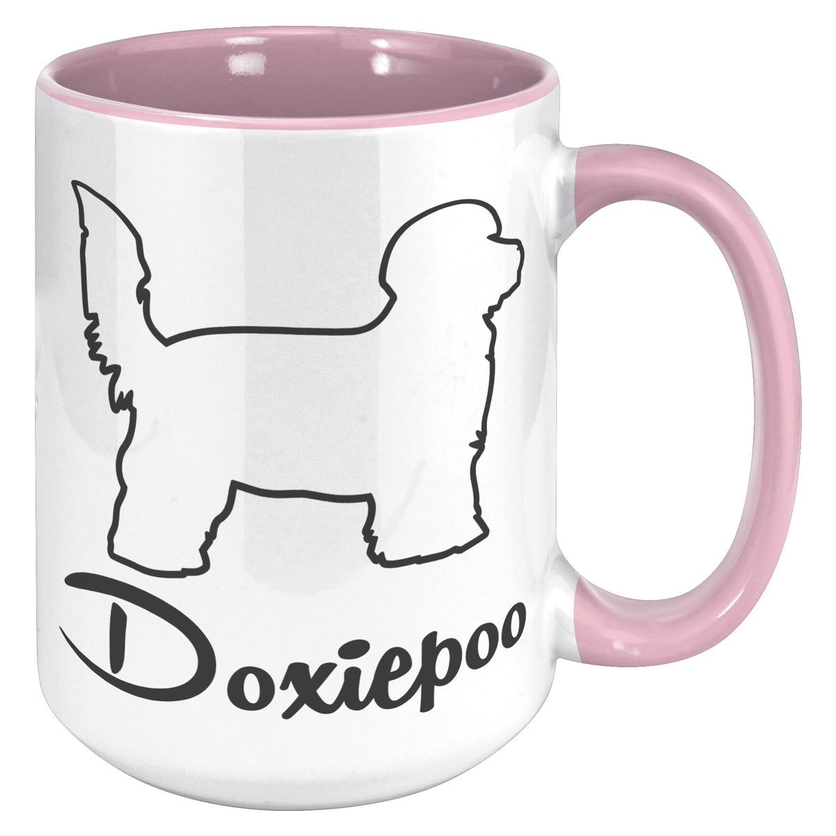 Doxiepoo Dog Outlined Silhouette 15oz Accent Mug