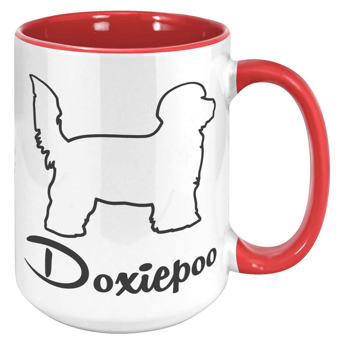 Doxiepoo Dog Outlined Silhouette 15oz Accent Mug