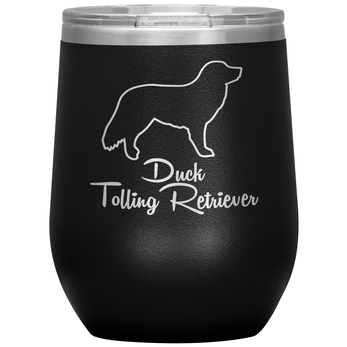 Duck Tolling Retriever Dog Outlined Silhouette 12oz Wine Insulated Tumbler