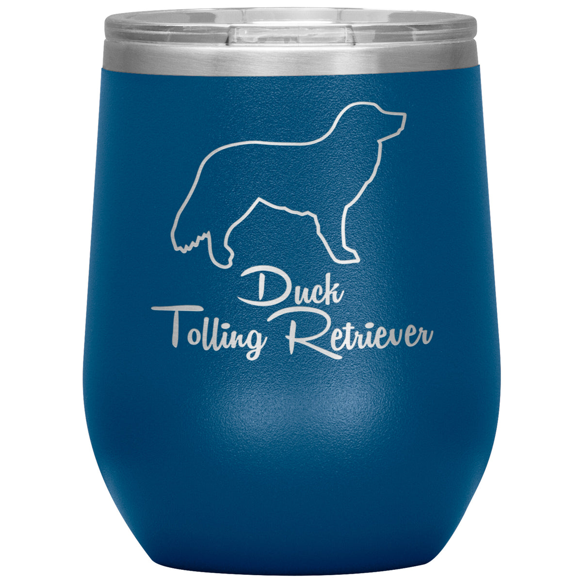 Duck Tolling Retriever Dog Outlined Silhouette 12oz Wine Insulated Tumbler