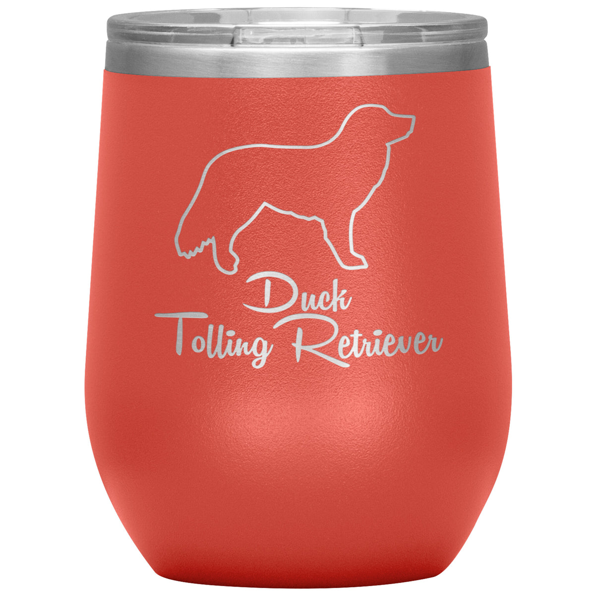 Duck Tolling Retriever Dog Outlined Silhouette 12oz Wine Insulated Tumbler