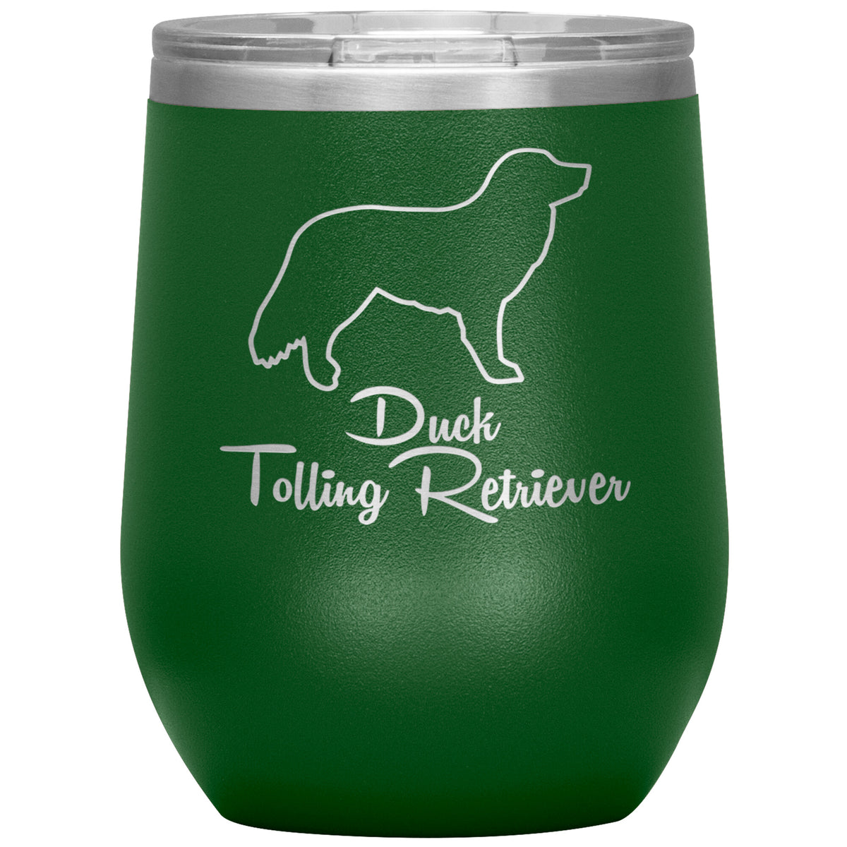 Duck Tolling Retriever Dog Outlined Silhouette 12oz Wine Insulated Tumbler