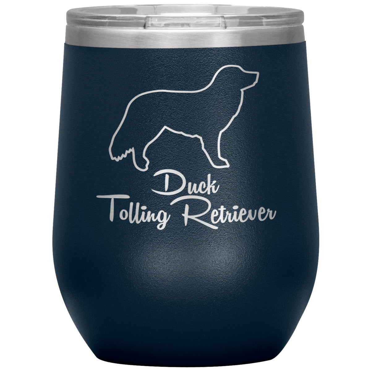 Duck Tolling Retriever Dog Outlined Silhouette 12oz Wine Insulated Tumbler