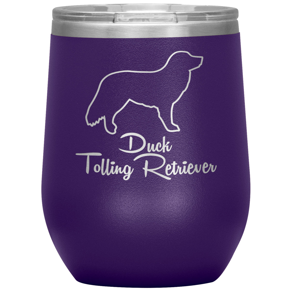Duck Tolling Retriever Dog Outlined Silhouette 12oz Wine Insulated Tumbler