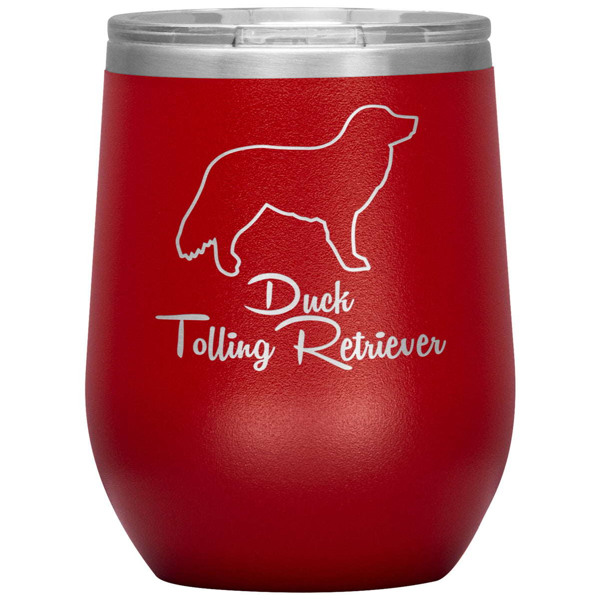 Duck Tolling Retriever Dog Outlined Silhouette 12oz Wine Insulated Tumbler