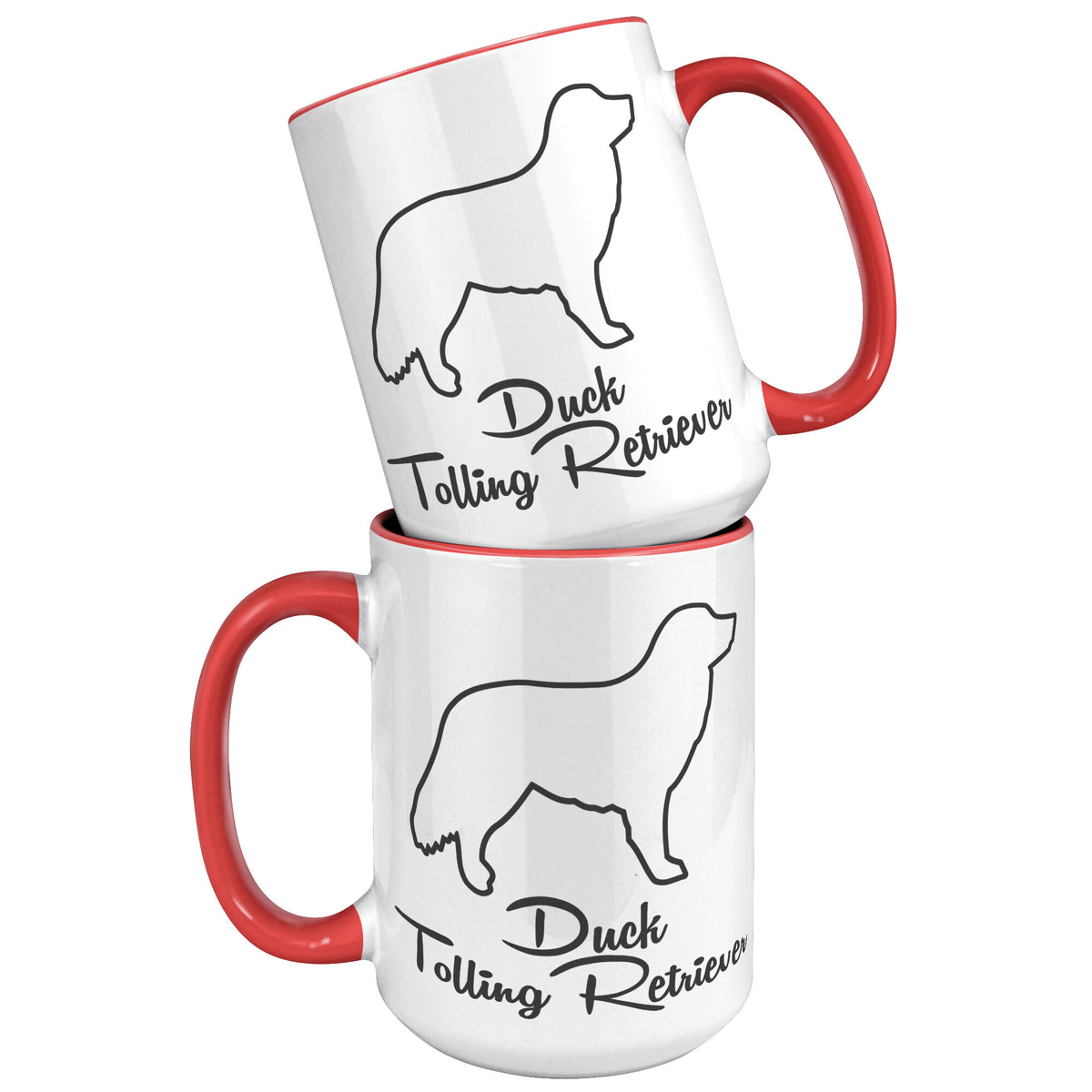 Duck Tolling Retriever Dog Outlined Silhouette 15oz Accent Mug