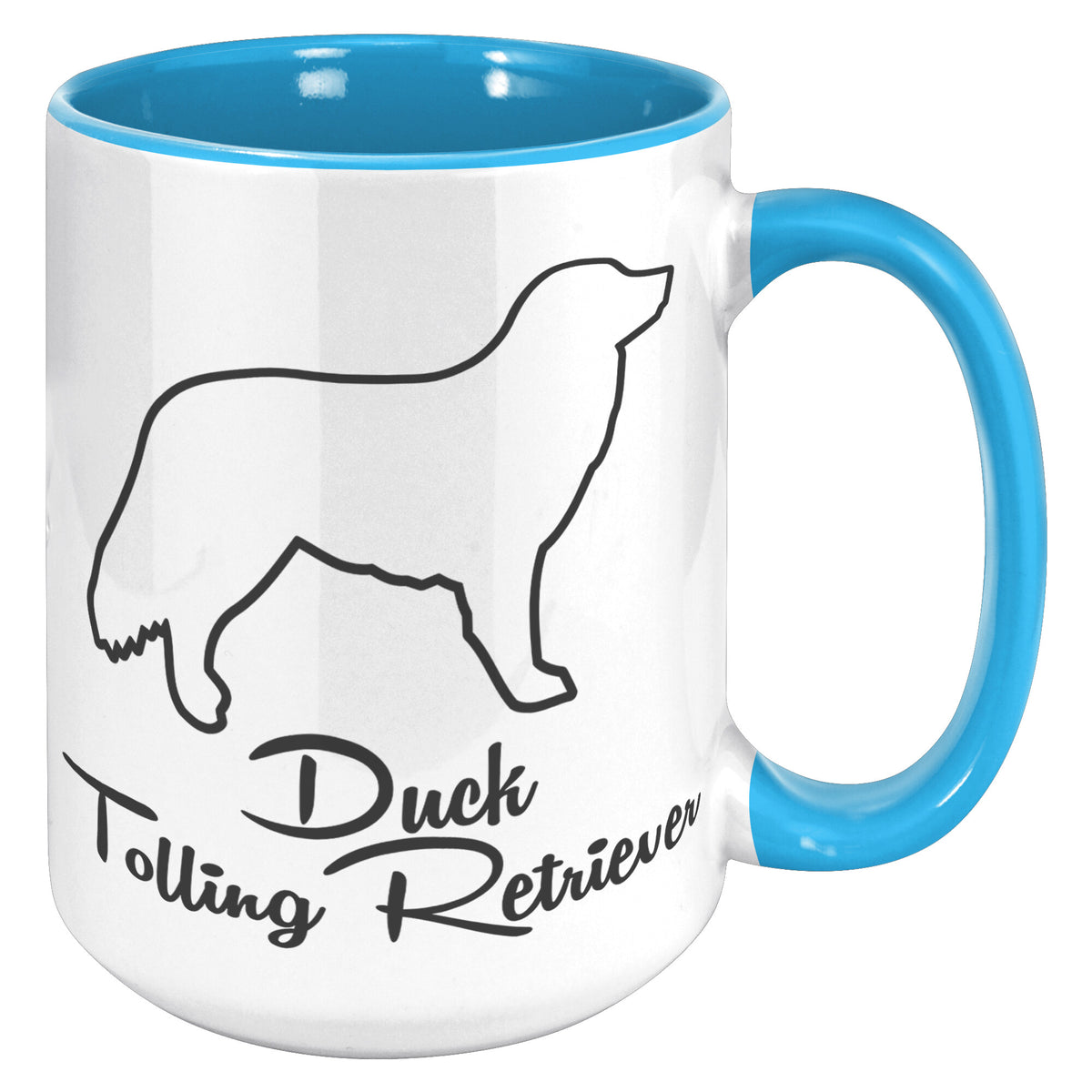 Duck Tolling Retriever Dog Outlined Silhouette 15oz Accent Mug