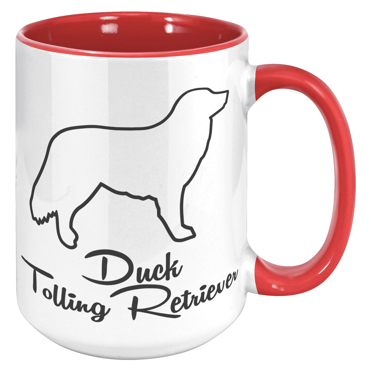 Duck Tolling Retriever Dog Outlined Silhouette 15oz Accent Mug