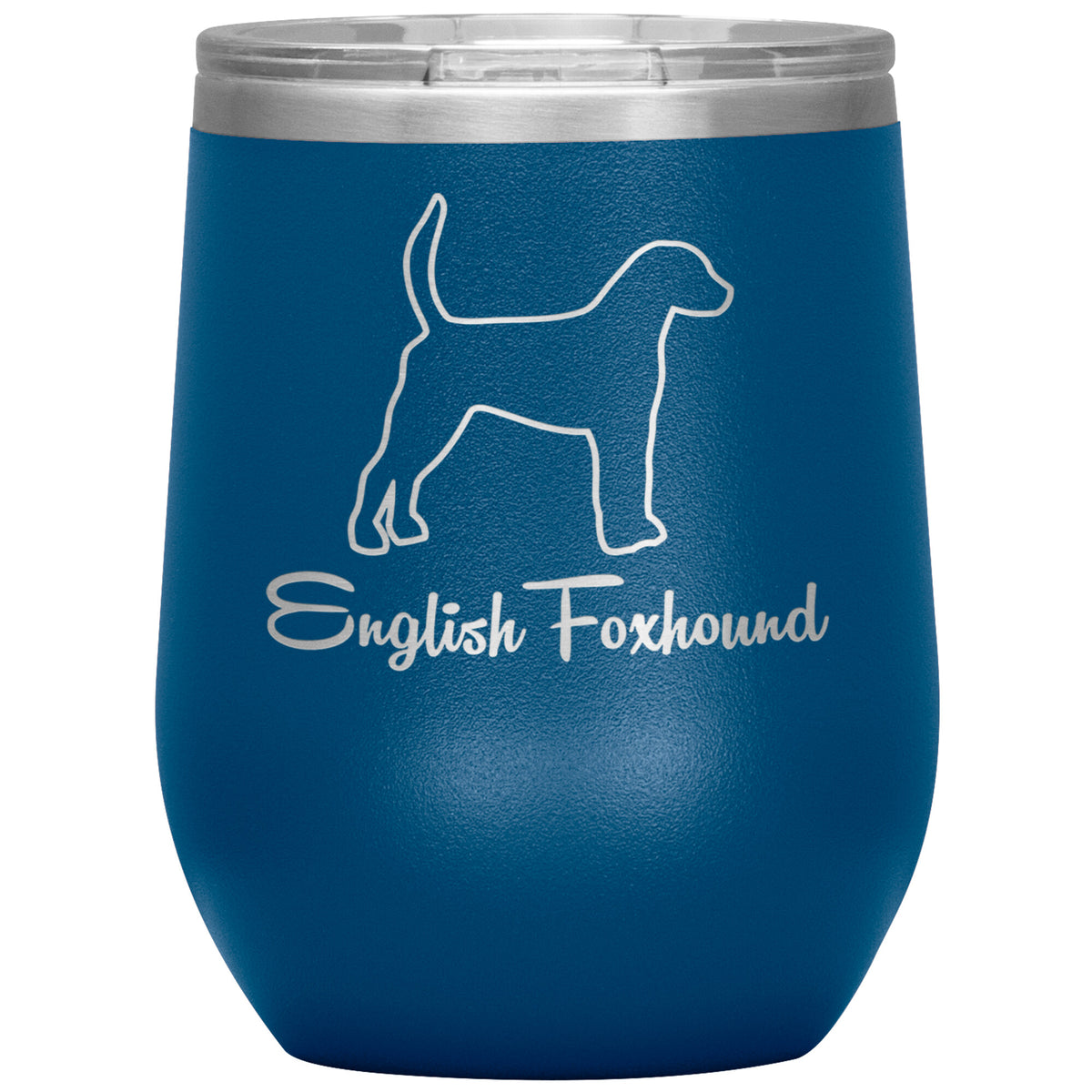 English Foxhound Dog Outlined Silhouette 12oz Wine Insulated Tumbler