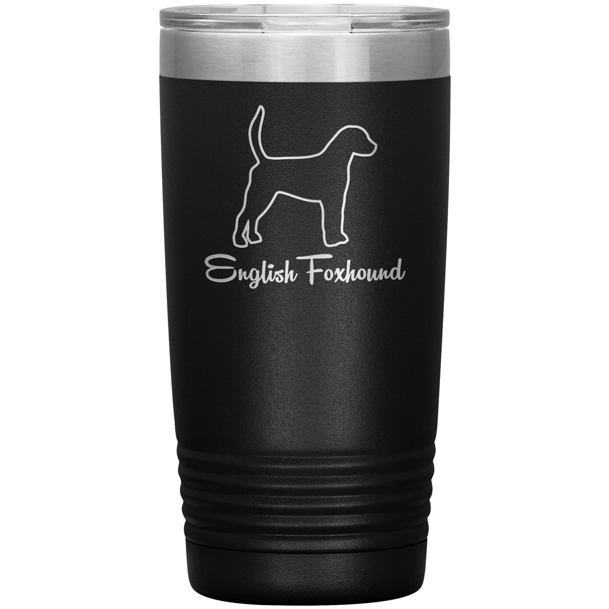 English Foxhound Dog Outlined Silhouette 20oz Insulated Tumbler