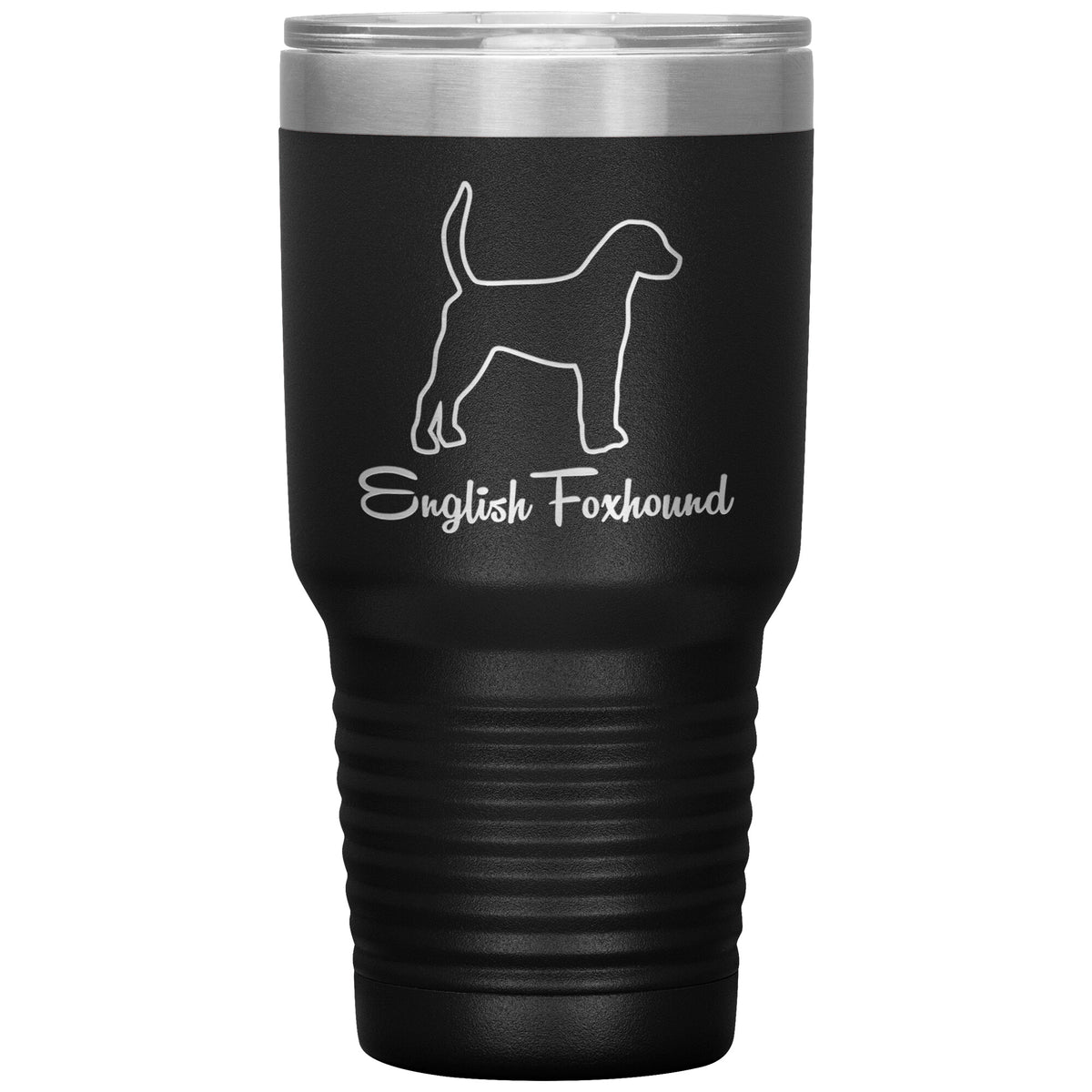 English Foxhound Dog Outlined Silhouette 30oz Insulated Tumbler