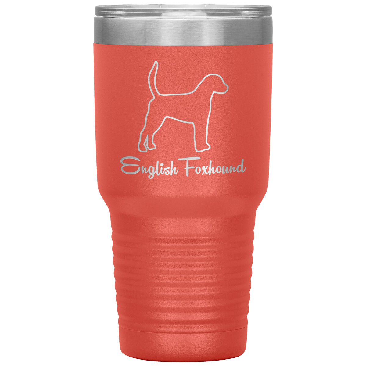 English Foxhound Dog Outlined Silhouette 30oz Insulated Tumbler